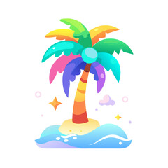 plam tree vector art icon 