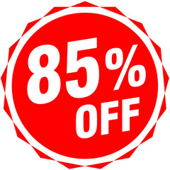 85 percent off special mega sale banner with ultra-bold typography and vibrant colors, perfect for liquidation events, clearance blowouts, retail closeouts and final markdown sales