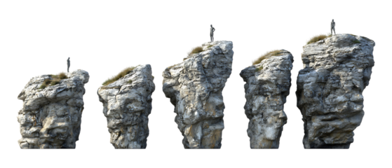 Pack of Cliff Against Transparent Background for Landscape Branding, Adventure Promotion, or Nature Design Projects