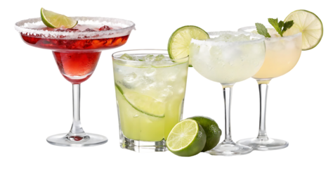cocktail with lime isolated on transparent background