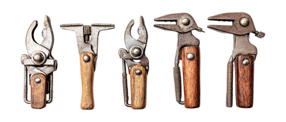 Pack of Clamp Against Transparent Background for Tool Branding, Industrial Promotion, or Workshop Design Projects