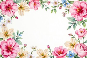 Fototapeta premium Delicate watercolor floral pattern, perfect for spring events , advertising, petal, promotional