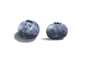 Blueberries mockup set, front side view, depth of field