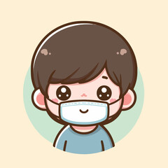 Obraz premium vector image of a child wearing a mask