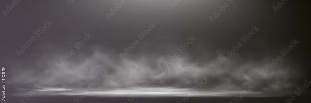 Poster realistic white smoke or mist effect with soft, swirling patterns on a transparent background. perfe