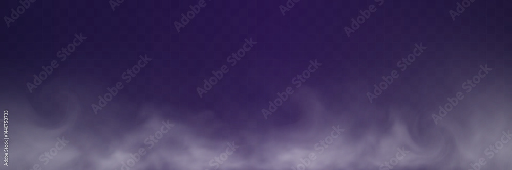 Poster realistic white smoke or mist effect with soft, swirling patterns on a transparent background. perfe