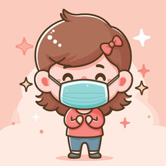 vector image of a child wearing a mask