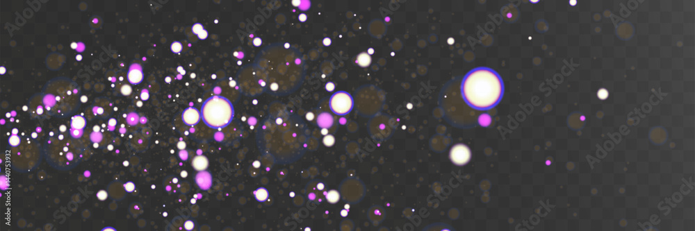 Poster abstract magical glowing bokeh lights on dark background with sparkles, soft blurry fantasy effect, 