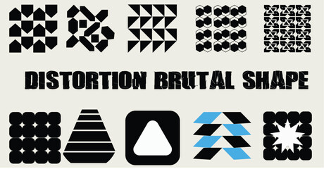 Distort brutal shapes custom vector 