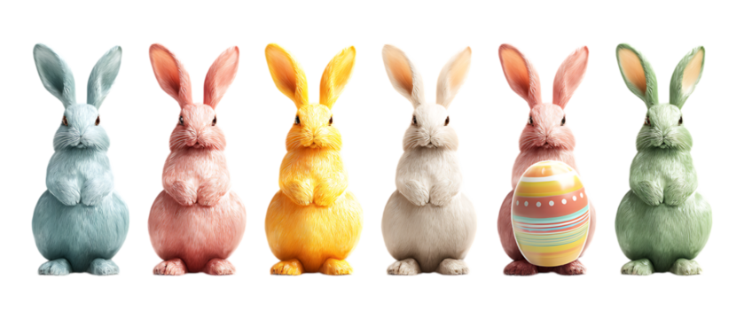 Pack of Easter Themed Against Transparent Background for Holiday Promotions, Seasonal Designs, or Party Decorations