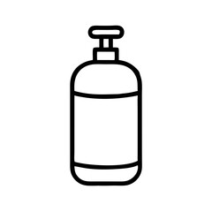 Fototapeta premium Household Gas Cylinder with Valve Outline Illustration, icon, vector 