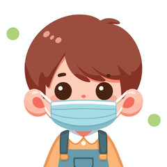 Obraz premium vector image of a child wearing a mask