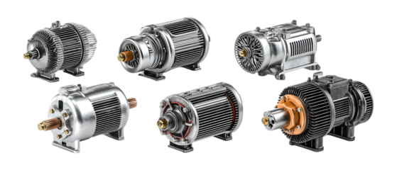 Pack of Electric Motor Against Transparent Background for Engineering Projects, Automotive Designs, or Industrial Graphics