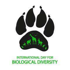Biological Diversity International Day, vector art illustration.