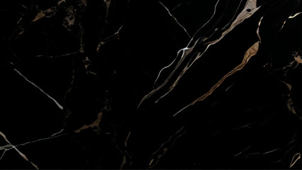 Dark black texture background, black marble background with yellow veins, Black marble natural pattern for background,