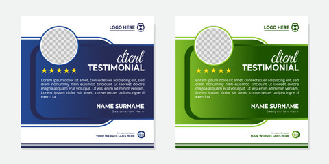 Modern and professional creative clients testimonial or clients feedback review template design with clean organic shapes