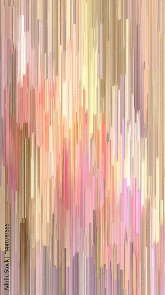 Poster abstract vertical lines in pastel hues create a serene and dreamy background with soft light and a g