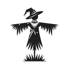 Scarecrow silhouette vector illustration