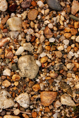 Colorful small pebbles and stones close-up
