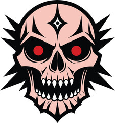 gothic metal skull silhouette vector design 