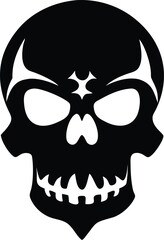 gothic metal skull silhouette vector design 