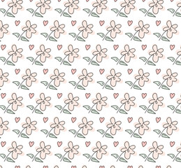 Flowers. Stylized Seamless Patterns Design idea Transparent Background