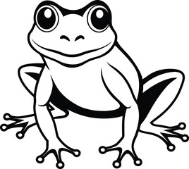 frog silhouette posing cutely 