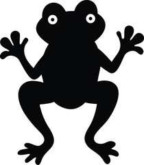 frog silhouette posing cutely 