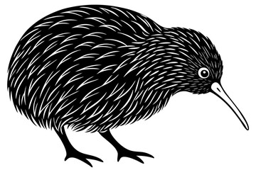 Cute Bird Vector Line Art Illustration – Clipart, Logo Icon, Black and White Bird Drawing