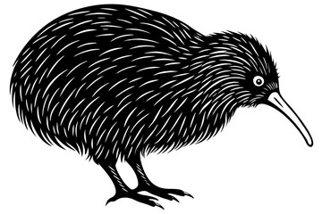 Cute Bird Vector Line Art Illustration – Clipart, Logo Icon, Black and White Bird Drawing