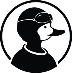 duck pilot portrait silhouette