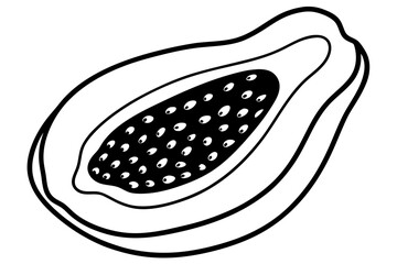 Fruit Line Art Vector Illustration – Minimalist Clipart, Logo Icon Design on White Background