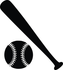 Bold Black And White Baseball Bat. Vector Illustration Isolated On White