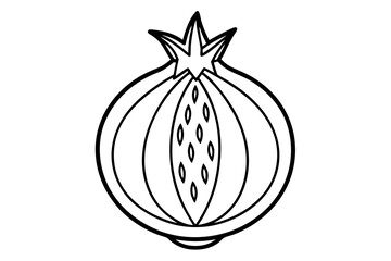 Fruit Line Art Vector Illustration – Minimalist Clipart, Logo Icon Design on White Background