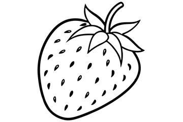 Fruit Line Art Vector Illustration – Minimalist Clipart, Logo Icon Design on White Background