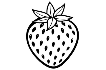 Fruit Line Art Vector Illustration – Minimalist Clipart, Logo Icon Design on White Background