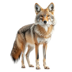 Fototapeta premium Wild coyote curiously observing its surroundings in nature scene