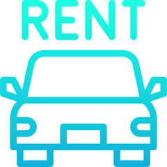 Rent Car Vector Icon, Car Rental Symbol. Modern, For Web Site Or Mobile App, Lineal Gradient Style Isolated Vector Icon.