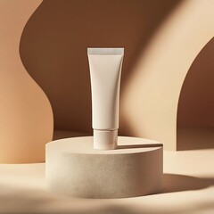 Beige Cream Tube Mockup.