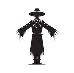 Scarecrow silhouette vector illustration