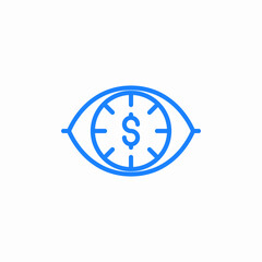 eye dollar icon sign vector