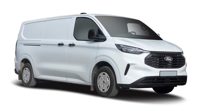Ford Transit Custom van isolated on transparent background. PNG