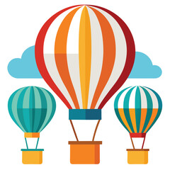 Naklejka premium Hot air balloon icon isolated on white background