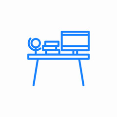 office desk icon sign vector