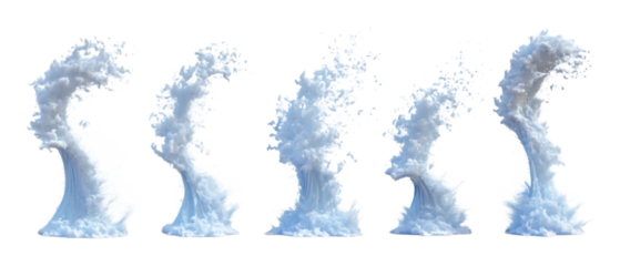 Pack of Cyclones Against Transparent Background for Weather Branding, Storm Promotion, or Environmental Design Projects