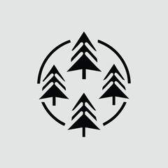 "Christmas Tree Silhouette Vector Collection in Minimalist and Festive Styles for Holiday Design Projects"
