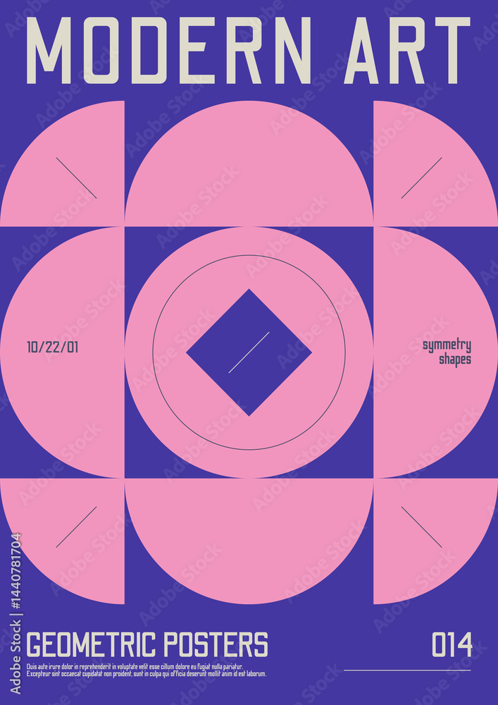 Poster modern abstract poster, raster version of high quality and resolution, artwork with geometric postmo