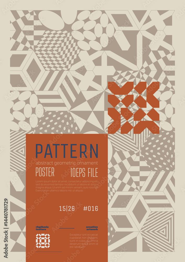 Poster modern abstract poster, raster version of high quality and resolution, artwork with geometric postmo