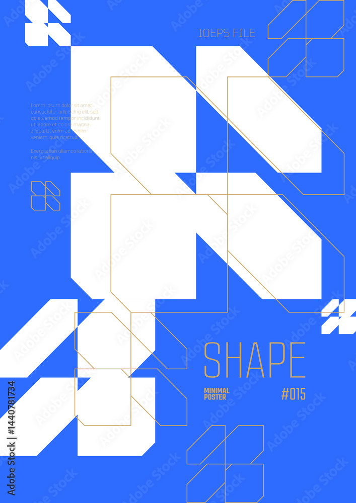 Poster Modern abstract poster, Raster version of high quality and resolution, artwork with geometric postmodern shapes in brutalism aesthetics, minimalistic trendy bold composition, A4 futuristic graphic 15