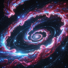 Abstract Space Background with Cosmic Colors and Stellar Elements